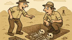 Anegdota: Podczas wykopalisk archeolog mówi do kolegi...