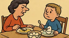 Dowcip: – Mamusiu, to jajko jest nieświeże