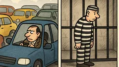 Dowcip: Siedzisz w korku, chociaż stoisz...