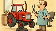 Dowcip: Co robi traktor u fryzjera?