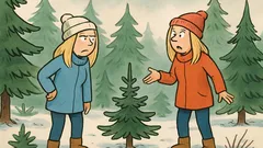 Dowcip: Dwie blondynki jadą do lasu po choinkę