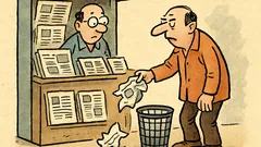 Dowcip: Facet codziennie kupuje gazetę, patrzy...