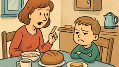 Dowcip: Jasiu przy śniadaniu nie lubi chlebka