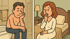 Dowcip: Młoda para w hotelu, mąż myśli...