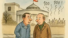 Dowcip: Dwóch facetów przechodzi obok Sejmu