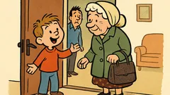 Anegdota: Jaś wita babcię od mamy