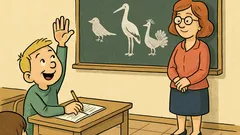 Dowcip: W szkole pani pyta Jasia o ptaki