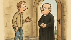 Dowcip: W kościele Franek zaczepia księdza...