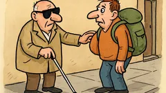 Dowcip: Niewidomy dotyka garbatego i pyta...