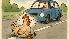 Dowcip: Kura przechodzi przez ulicę, gdy...