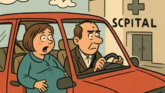 Anegdota: Mąż wiózł żonę nauczycielkę do szpitala