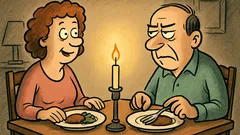 Dowcip: Żona mówi do męża: Jesteś kochany, kolacja...