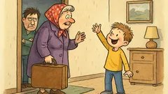 Dowcip: Jaś wita babcię, mówiąc...