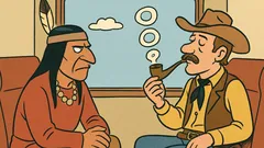 Dowcip: W pociągu Indianin i kowboj…
