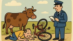 Dowcip: Rowerzysta zderzył się z krową...