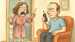 Dowcip: Żona wybiega z łazienki i...