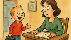 Dowcip: Przychodzi Jaś ze szkoły do domu...