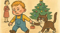 Dowcip: Jasio wraca z przedszkola z podrapaną buzią