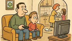 Anegdota: Ojciec z synem siedzą przed telewizorem