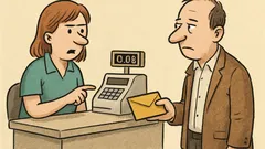 Dowcip: Brakuje ośmiu groszy – mówi kasjerka