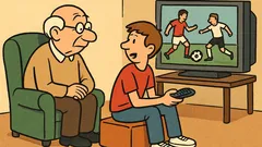 Dowcip: Dziadku, chcesz obejrzeć ze mną mecz?