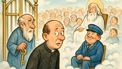 Anegdota: Proboszcz trafia do nieba i...