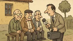 Dowcip: Do wsi długowieczności przyjeżdża telewizja...