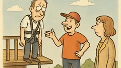 Dowcip: Mąż stoi przy bungee i drży...