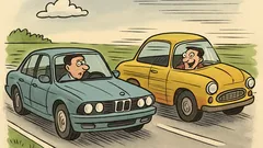 Dowcip: Facet jedzie nowym BMW, nagle...