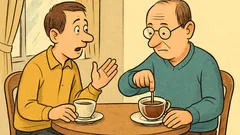 Dowcip: Dwóch kolegów siedzi w kawiarni...