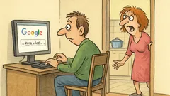Dowcip: Mąż szuka w Google, a żona woła...