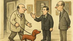 Anegdota: Facet z jamnikiem wchodzi do muzeum